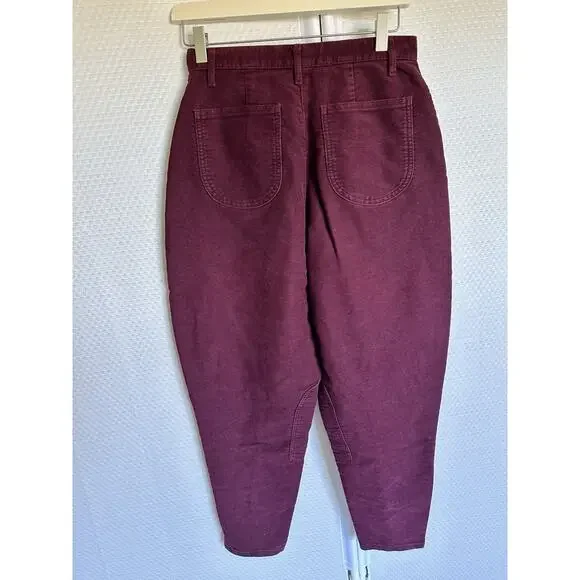 VTG 80s Benetton Barrel Leg High Rise Tapered Leg Corset Tie Jeans 25 Italy 42